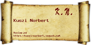 Kuszi Norbert névjegykártya