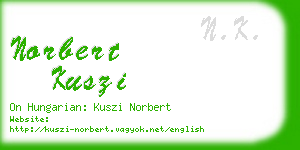 norbert kuszi business card